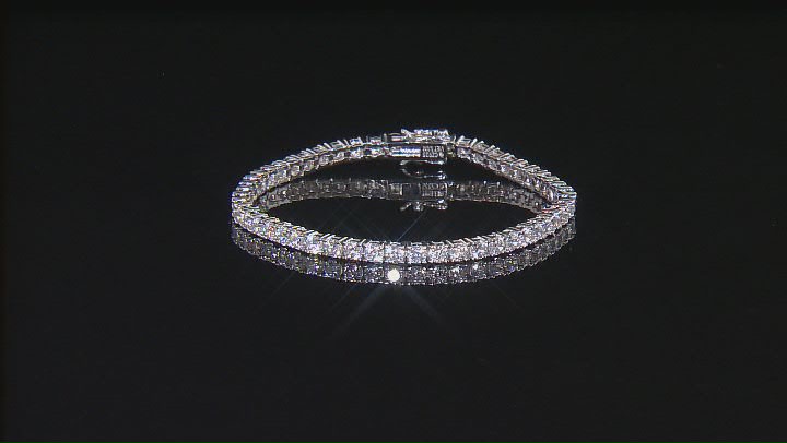 White Cubic Zirconia Platinum Over Sterling Silver Bracelet 15.00ctw Video Thumbnail