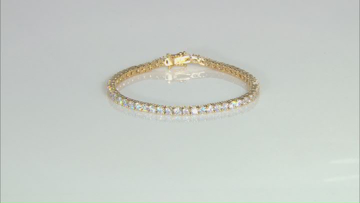 White Cubic Zirconia 18k Yellow Gold Over Sterling Silver Bracelet 15.00ctw Video Thumbnail