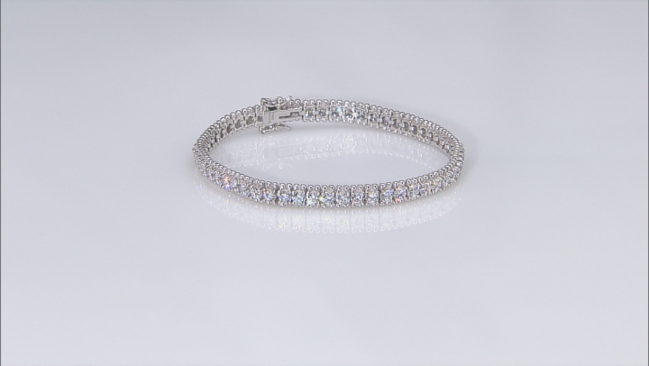 White Cubic Zirconia Rhodium Over Sterling Silver Bracelet 16.00ctw Video Thumbnail