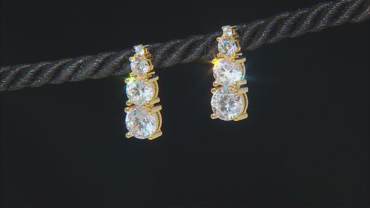 White Cubic Zirconia 18k Yellow Gold Over Sterling Silver Jewelry Set 27.70ctw Video Thumbnail