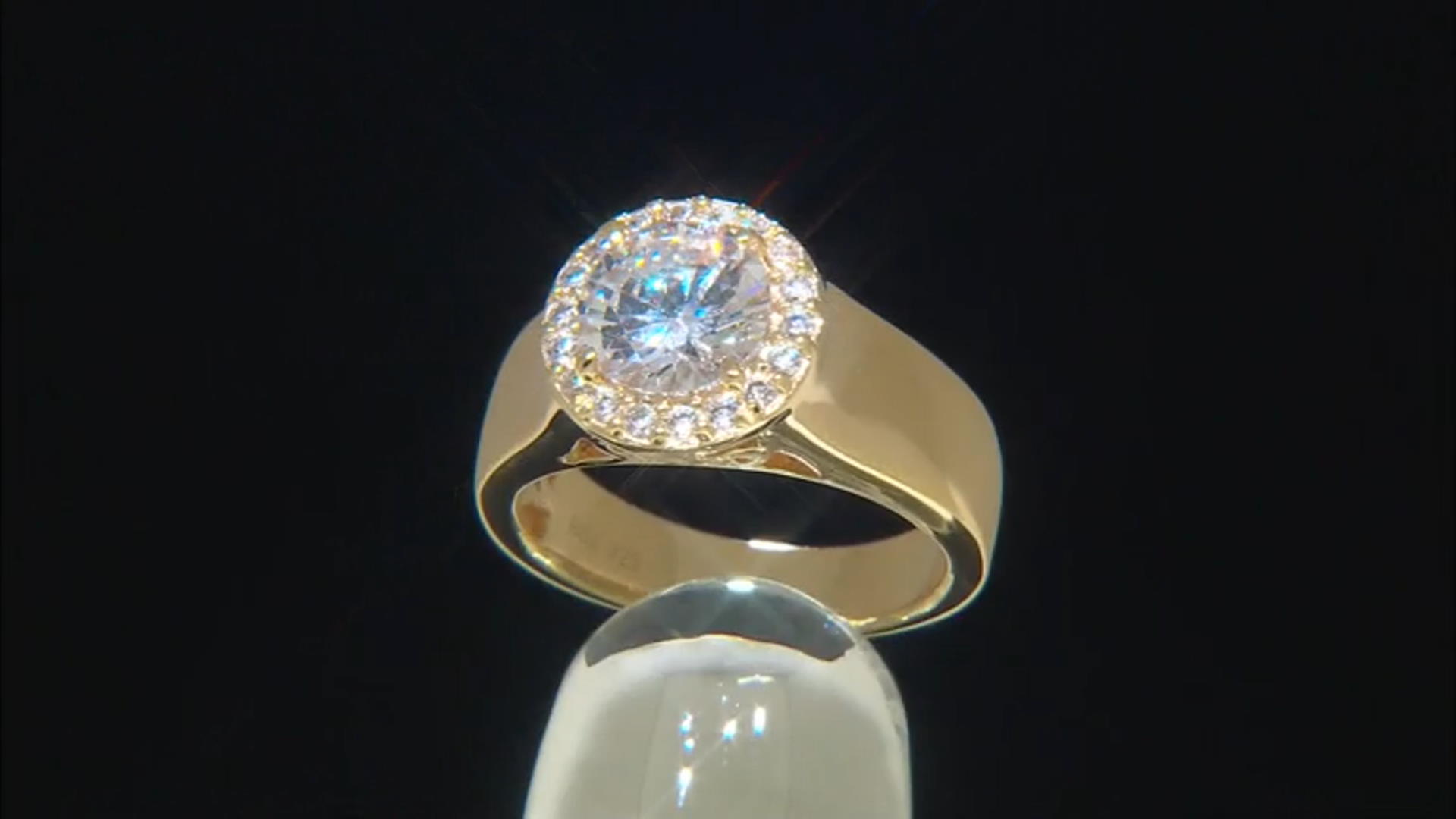 White Cubic Zirconia 18k Yellow Gold Over Sterling Silver Ring 2.47ctw Video Thumbnail
