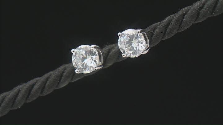 White Cubic Zirconia Rhodium Over Sterling Silver Ring and Earrings 11.29ctw Video Thumbnail