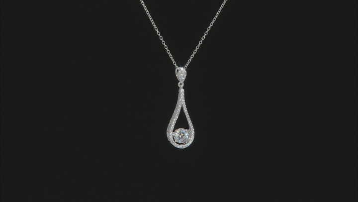 White Cubic Zirconia Rhodium Over Sterling Silver Pendant With Chain and Earrings 7.58ctw Video Thumbnail