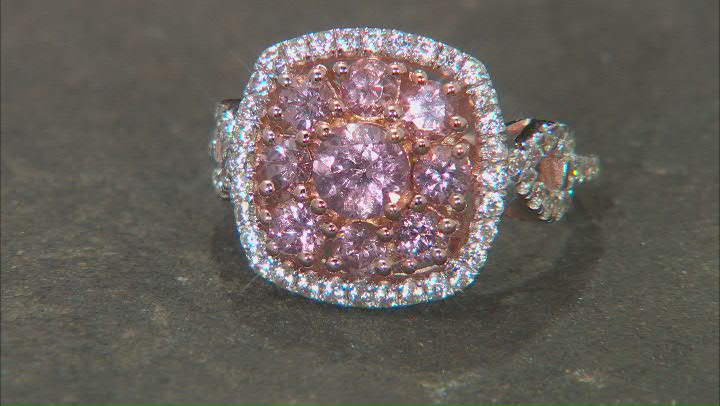 Pink Color Shift Garnet 18k rose gold over silver ring Video Thumbnail