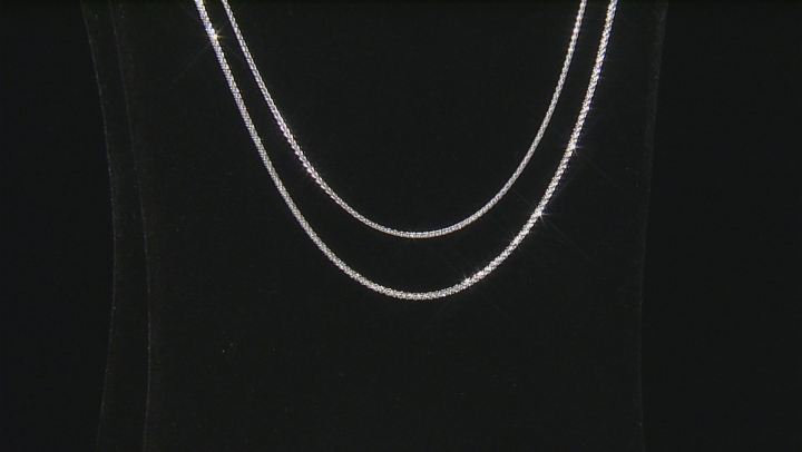 Sterling Silver Criss Cross & Wheat Sliding Adjustable 24 inch Chain Set Of Two Video Thumbnail