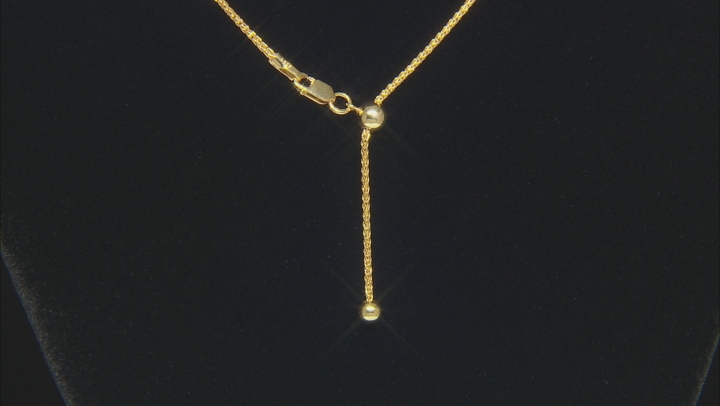 18k Yellow Gold Over Sterling Silver Wheat Link Sliding Adjustable Chain Set Video Thumbnail