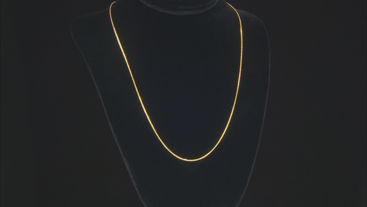 18k Yellow Gold Over Sterling Silver Wheat Link Sliding Adjustable Chain Set Video Thumbnail