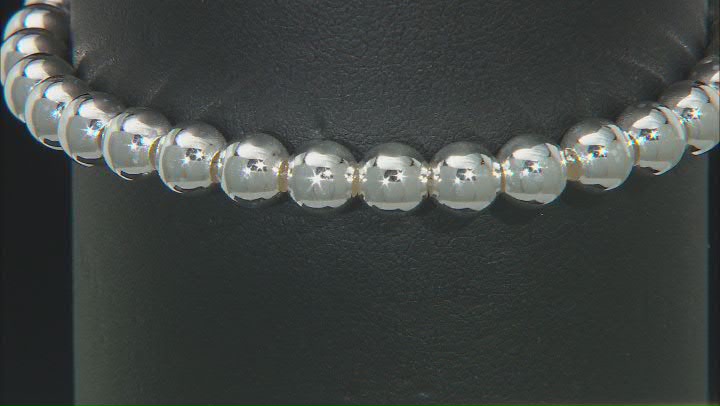 Sterling Silver Bead Link Bracelet 6mm Video Thumbnail