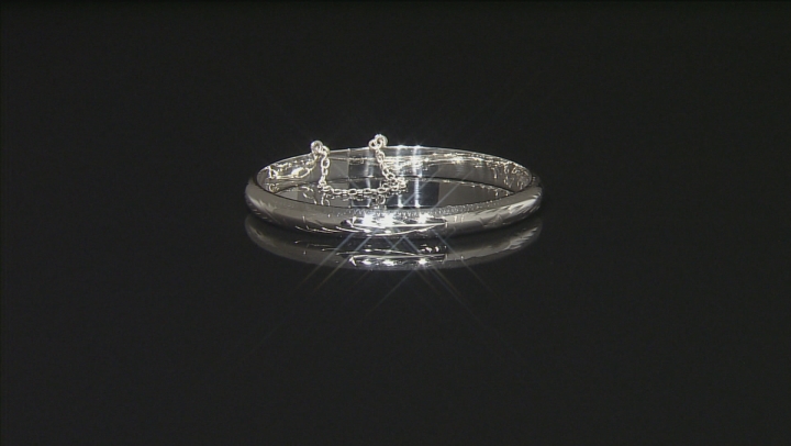 Sterling Silver Diamond Cut Bangle Bracelet Video Thumbnail