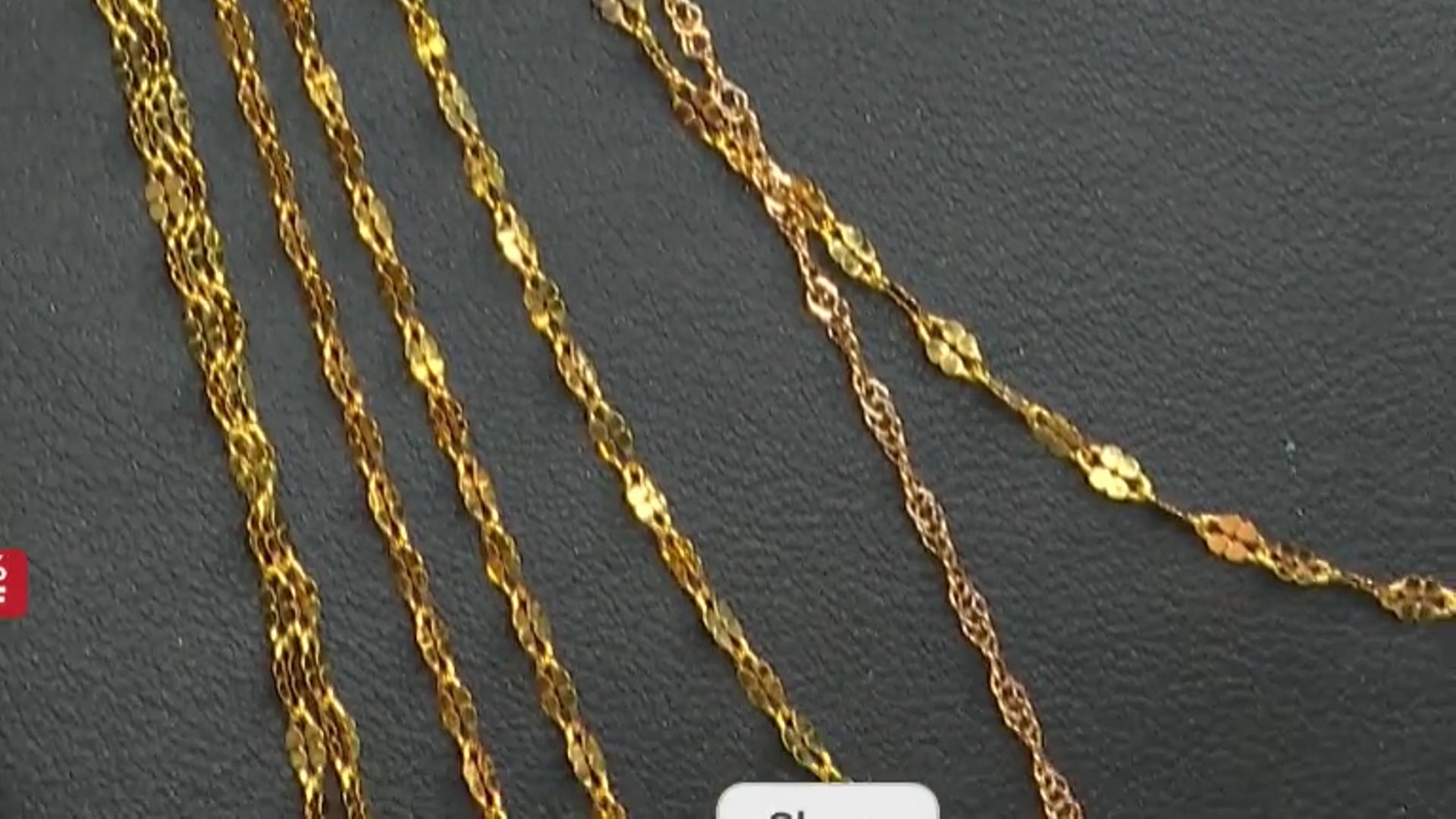 18K Yellow Gold Over Sterling Silver Twisted Mirror Chain Necklace Set Of 6 Video Thumbnail