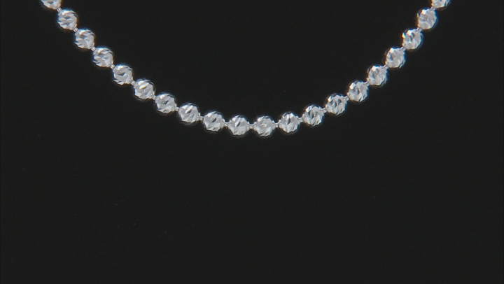 Sterling Silver Diamond Cut Bead Chain Necklace 18 Inch Video Thumbnail