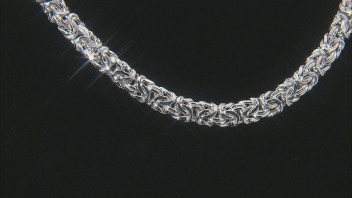 Sterling Silver 7MM  Byzantine Necklace 18 Inch Video Thumbnail