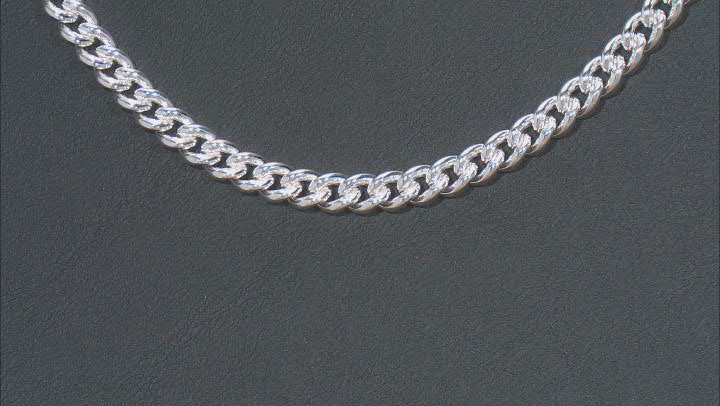 Sterling Silver Polished Curb Chain Necklace 24 Inch Video Thumbnail