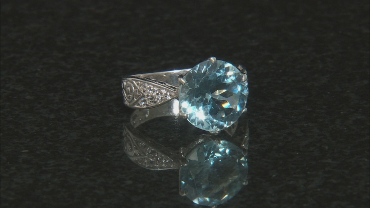 Sky Blue Topaz Rhodium Over Silver Ring 6.75ctw Video Thumbnail
