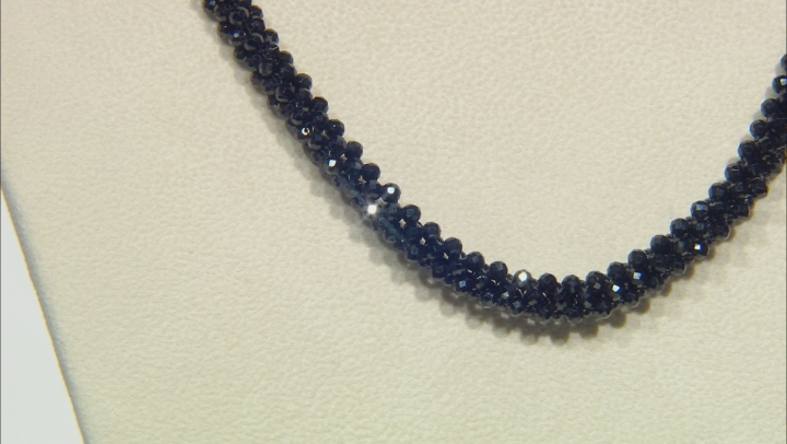 Black Spinel Sterling Silver Beaded Necklace Video Thumbnail