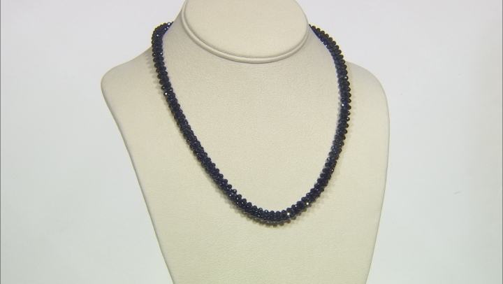 Black Spinel Sterling Silver Beaded Necklace Video Thumbnail