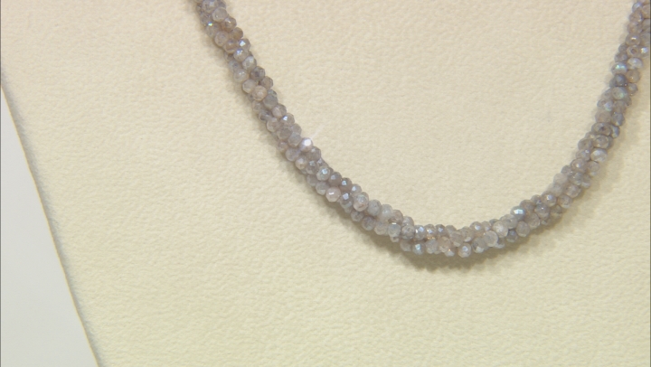 Gray Labradorite Sterling Silver Bead Necklace Video Thumbnail