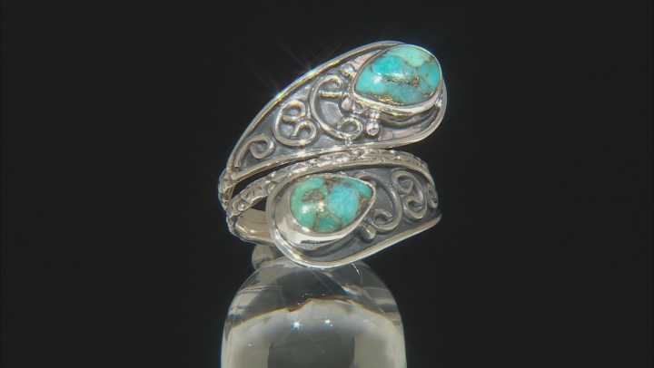 Blue Composite Turquoise Sterling Silver Ring 9x6mm Video Thumbnail