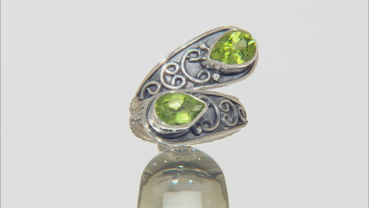 Green Peridot Sterling Silver Ring 2.50ctw Video Thumbnail
