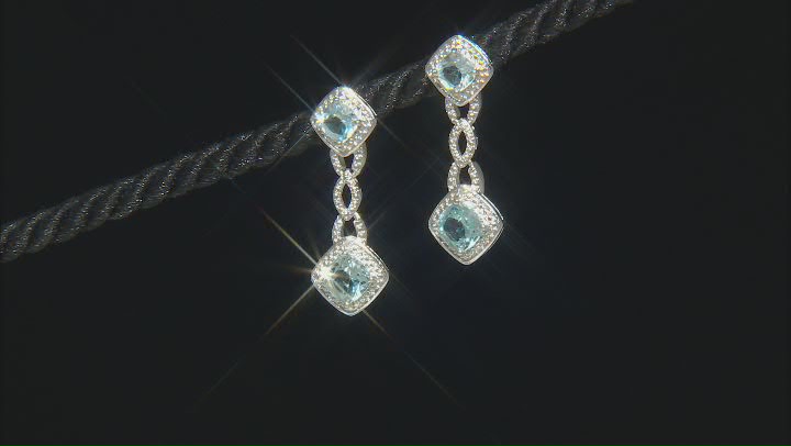 Blue Topaz Rhodium Over Brass Jewelry Set 5.01ctw Video Thumbnail