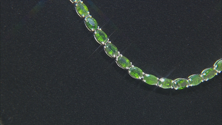 Green Chrome Diopside Rhodium Over Silver Necklace 29.47ctw Video Thumbnail