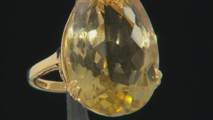 Yellow Citrine 18k Yellow Gold Over Sterling Silver Ring 17.26ctw Video Thumbnail