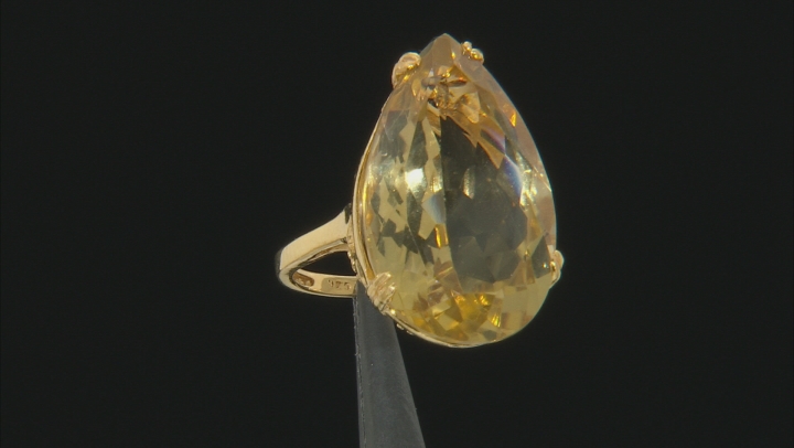 Yellow Citrine 18k Yellow Gold Over Sterling Silver Ring 17.26ctw Video Thumbnail