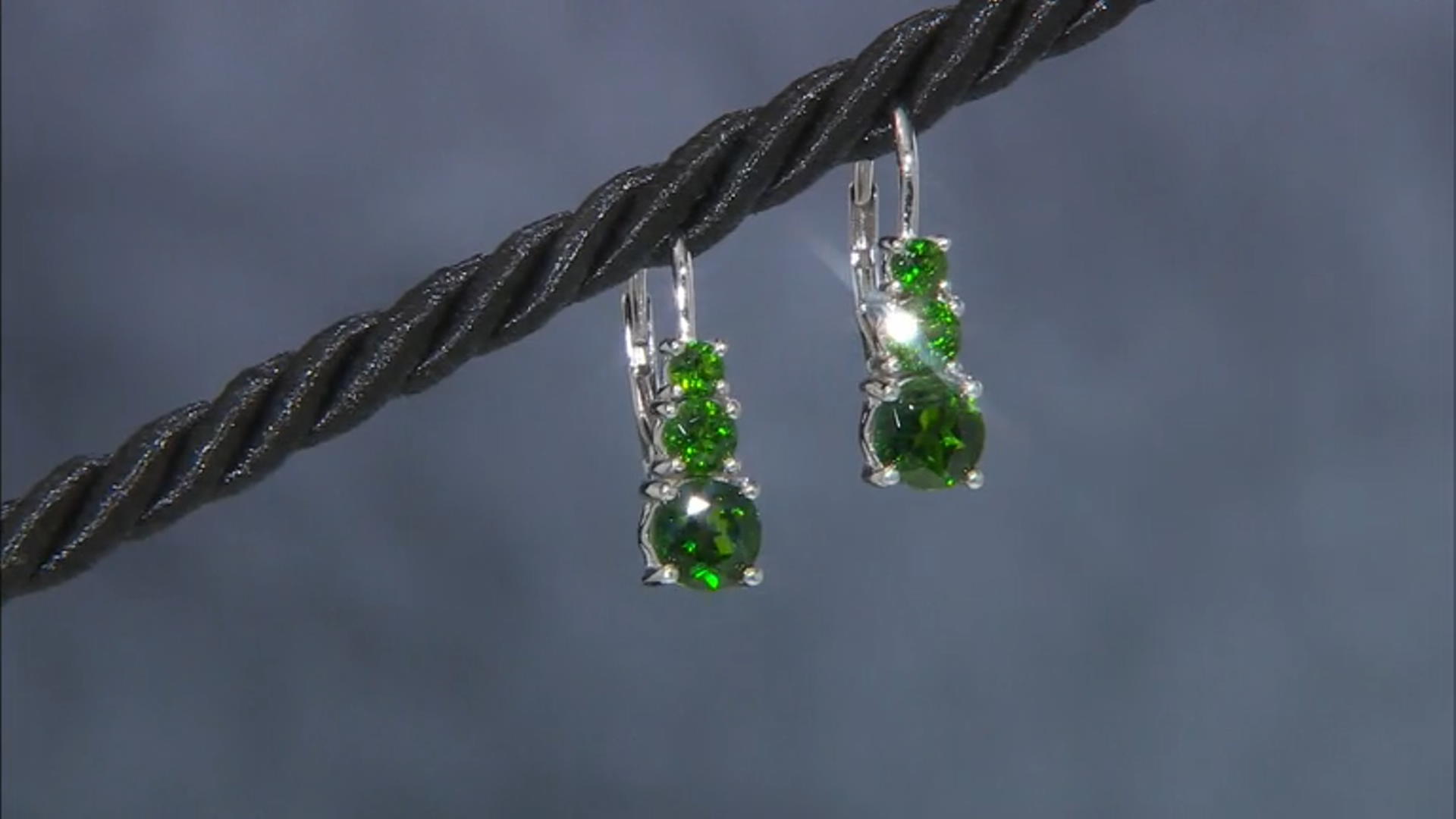 Chrome Diopside Rhodium Over Silver Earrings 2.63ctw Video Thumbnail