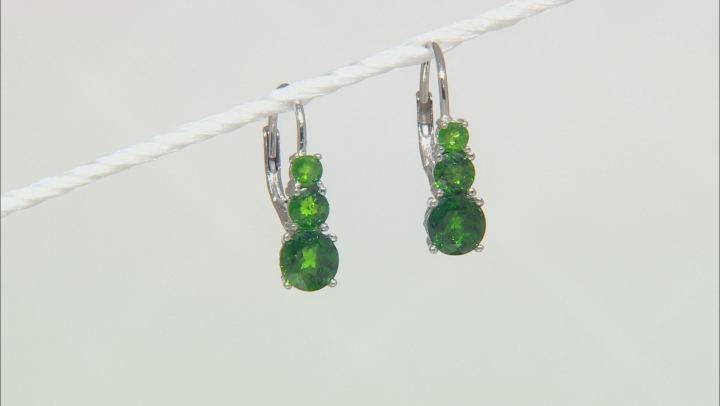 Chrome Diopside Rhodium Over Silver Earrings 2.63ctw Video Thumbnail