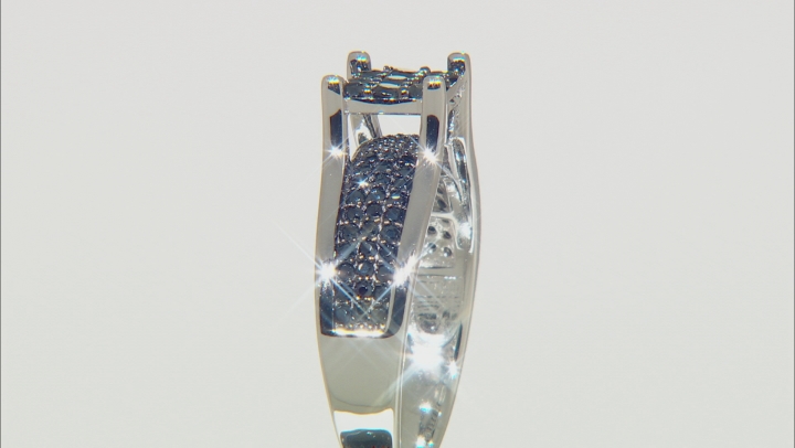 Black Spinel Rhodium Over Silver Ring 0.82ctw Video Thumbnail
