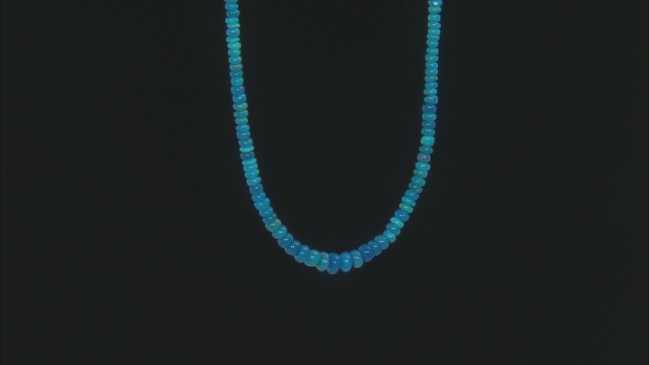 72.30 Crts Natural Welo Dyed Blue Faceted Opal Beads Necklace 239
