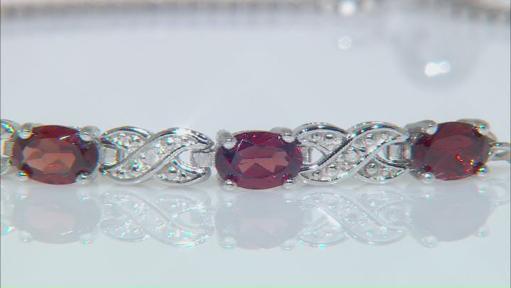 Red Garnet Rhodium Over Sterling Silver Sliding Adjustable Bracelet 3.00ctw Video Thumbnail