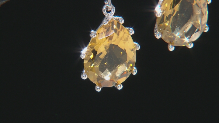 Citrine Rhodium Over Sterling Silver Earrings 14.00ctw Video Thumbnail