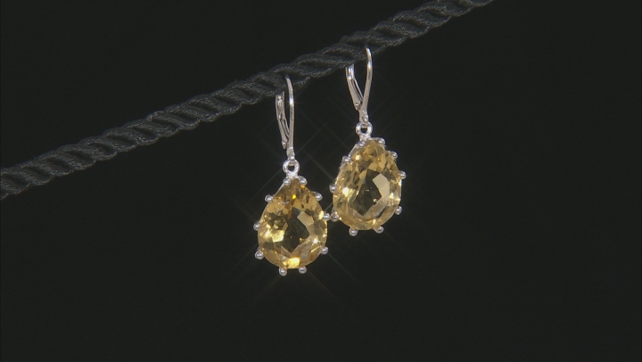 Citrine Rhodium Over Sterling Silver Earrings 14.00ctw Video Thumbnail