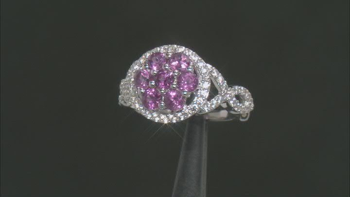 Pink Blush Garnet Rhodium Over Sterling Silver Dangle Earrings 9.80ctw Video Thumbnail