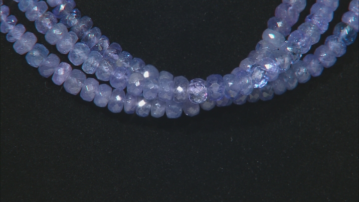 Tanzanite Bead Sterling Silver Necklace 185.00ctw Video Thumbnail