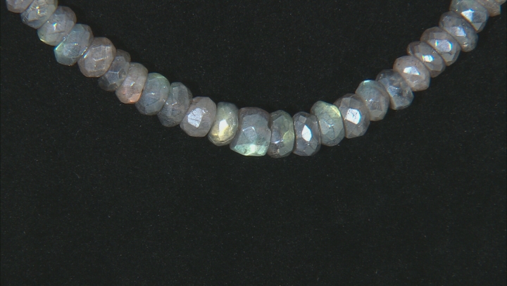 Gray Labradorite Bead Sterling Silver Necklace 87ctw Video Thumbnail