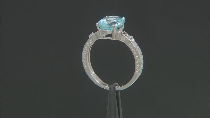 Sky Blue Topaz Rhodium Over Silver Ring 3.04ctw Video Thumbnail