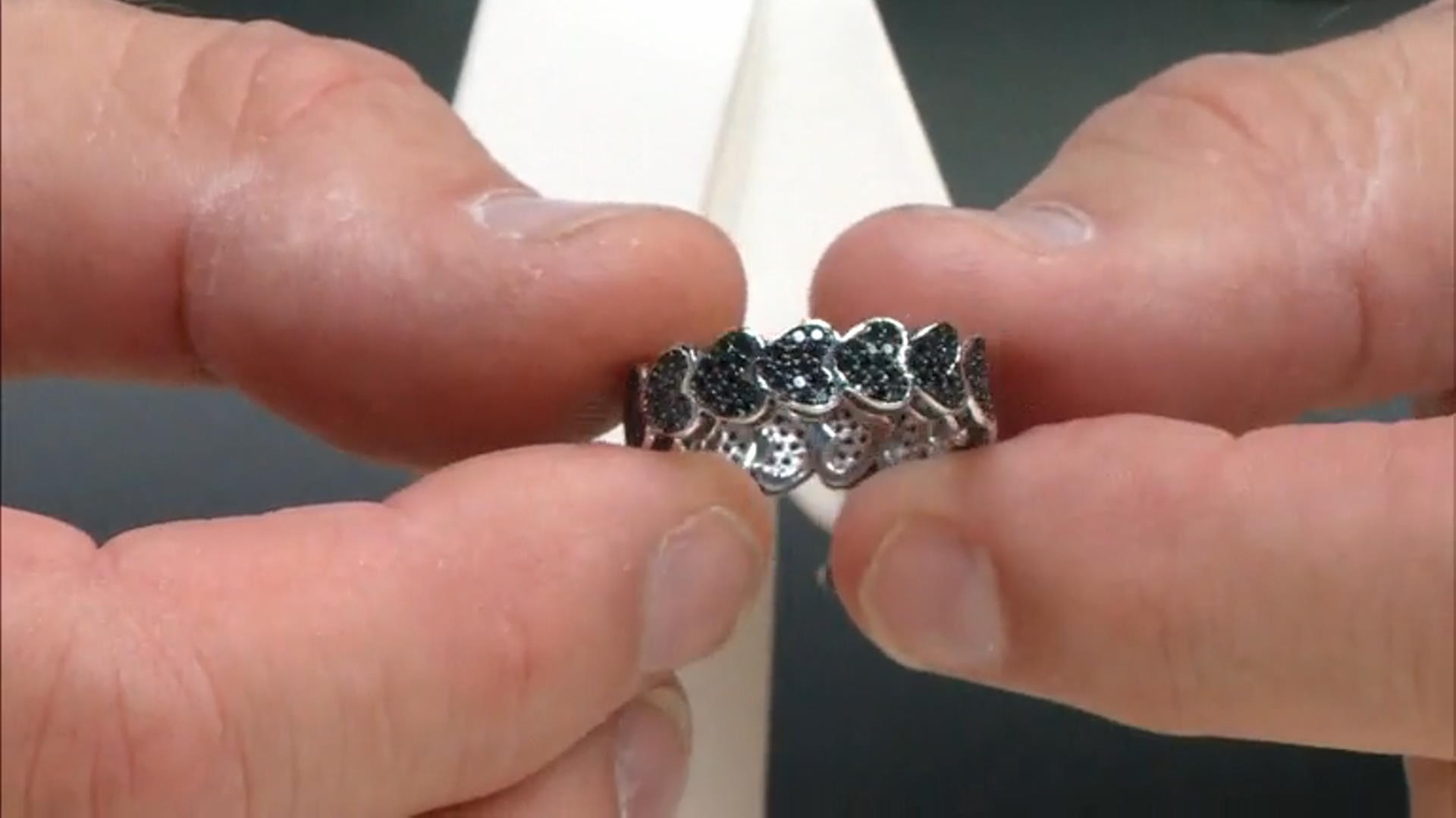 Black Spinel Rhodium Over Sterling Silver Band Ring 1.86ctw Video Thumbnail