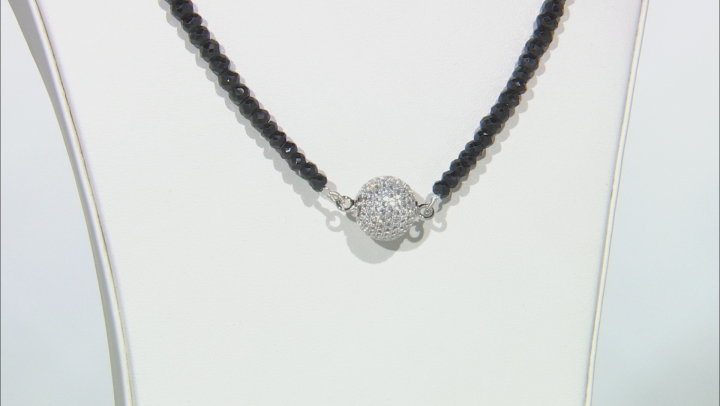 Black Spinel Rhodium Over Sterling Silver Beaded Necklace 204.8ctw Video Thumbnail