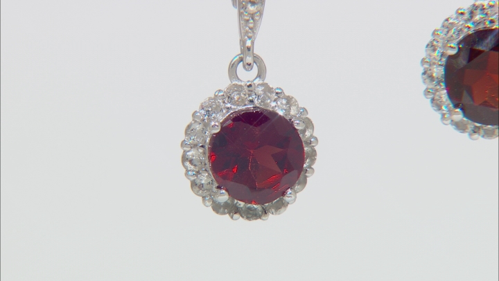 Red Garnet Rhodium Over Sterling Silver Earrings 2.63ctw Video Thumbnail