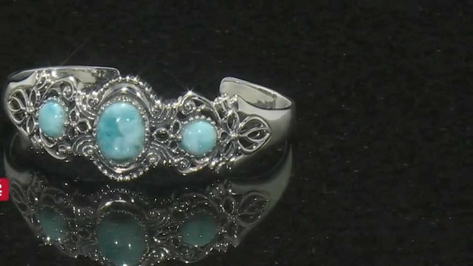 Blue Larimar Sterling Silver Bracelet Video Thumbnail