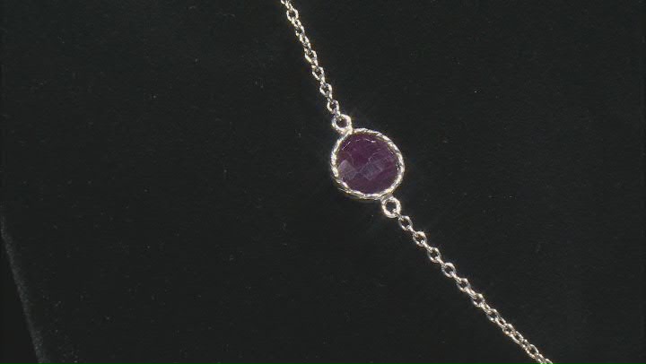 Red Ruby Rhodium Over Sterling Silver Station Necklace 17.00ctw Video Thumbnail