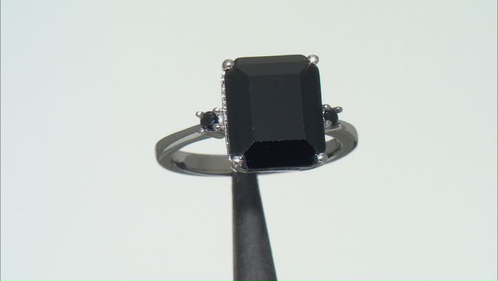 Black Spinel Rhodium Over Sterling Silver Ring 3.75ctw Video Thumbnail