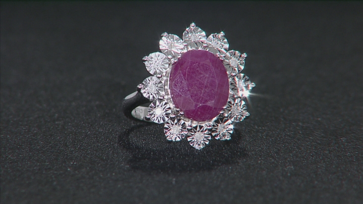 Red Ruby Rhodium Over Sterling Silver Ring 5.05ctw Video Thumbnail