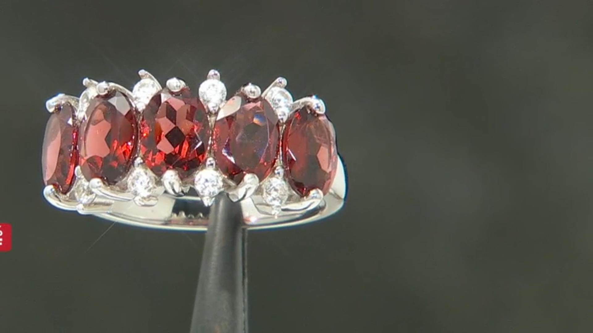 Red Garnet Rhodium Over Sterling Silver Ring 5.35ctw Video Thumbnail