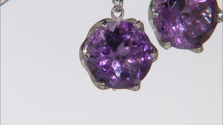 Lavender Brazilian Amethyst Rhodium Over Sterling Silver Dangle Earrings 10.00ctw Video Thumbnail