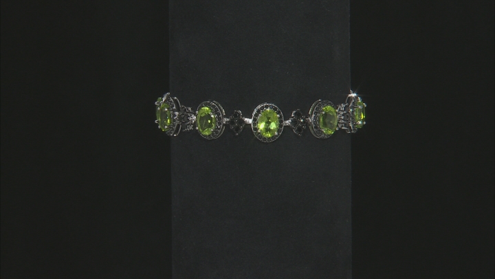 Green Peridot Rhodium Over Sterling Silver Bracelet 17.25ctw Video Thumbnail