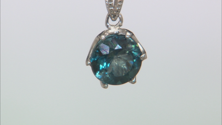 London Blue Topaz rhodium over sterling silver solitaire pendant with chain 5.50ct Video Thumbnail