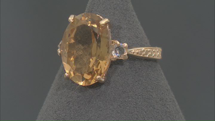 Yellow Brazilian Citrine 18K Yellow Gold Over Sterling Silver Ring 6.50ctw Video Thumbnail